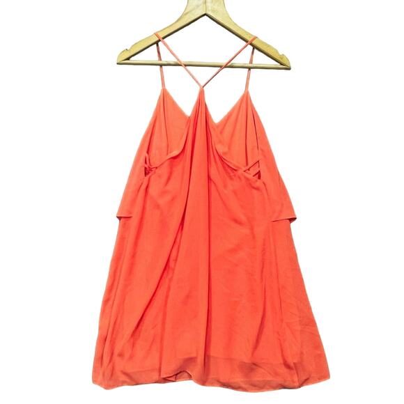 Guess Swing Dress Size Large Coral Tiered Strappy Tunic Layered Evening Coastal - Picture 2 of 8